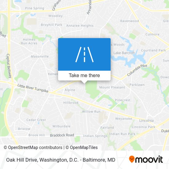 Oak Hill Drive map