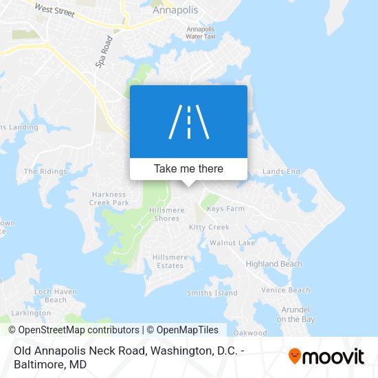 Old Annapolis Neck Road map