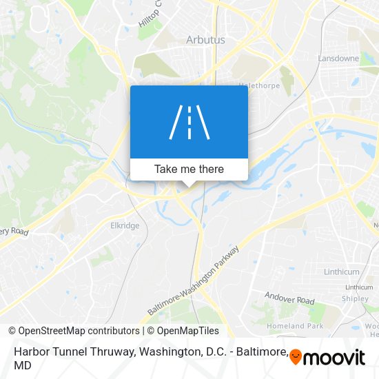 Harbor Tunnel Thruway map
