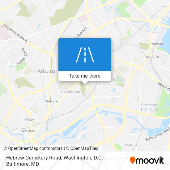 Hebrew Cemetery Road map