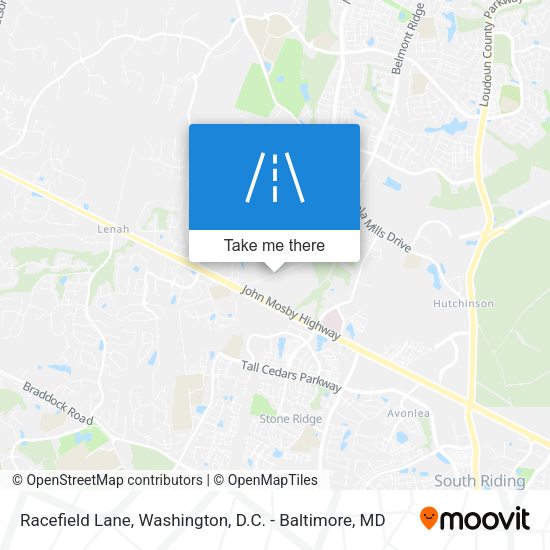 Racefield Lane map