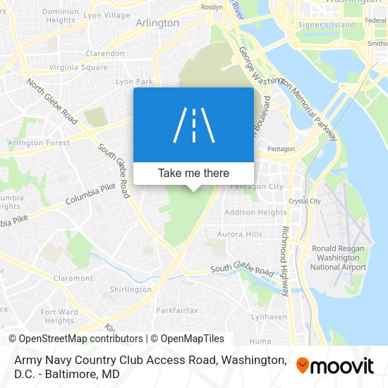 Mapa de Army Navy Country Club Access Road