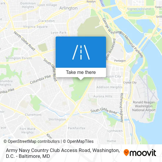 Army Navy Country Club Access Road map