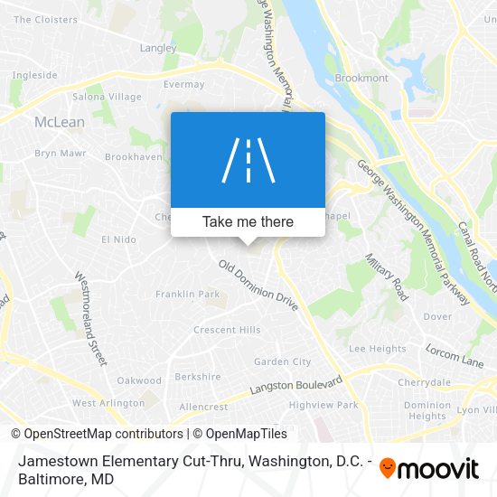 Mapa de Jamestown Elementary Cut-Thru