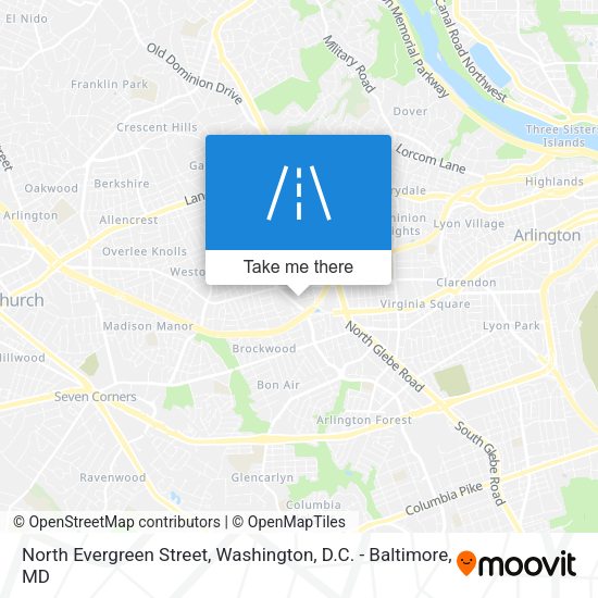 North Evergreen Street map