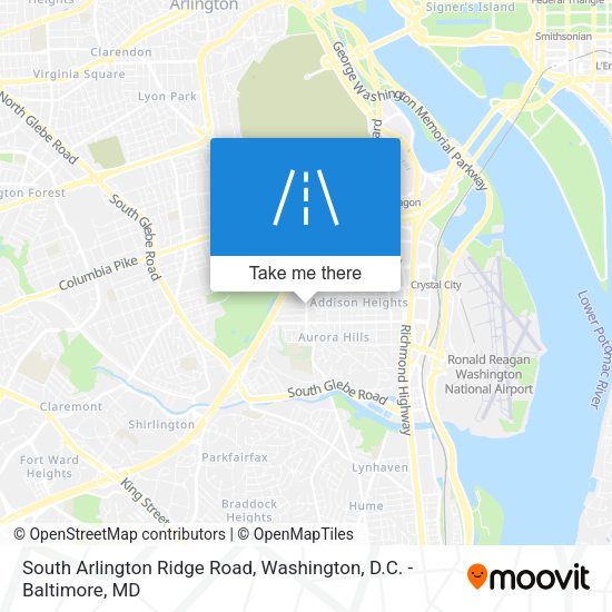 South Arlington Ridge Road map