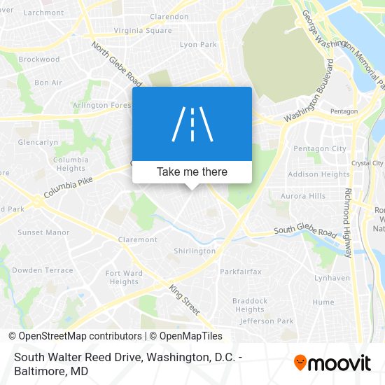 South Walter Reed Drive map