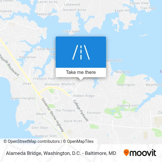 Alameda Bridge map