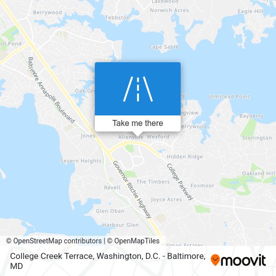 College Creek Terrace map