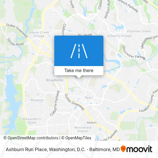 Ashburn Run Place map