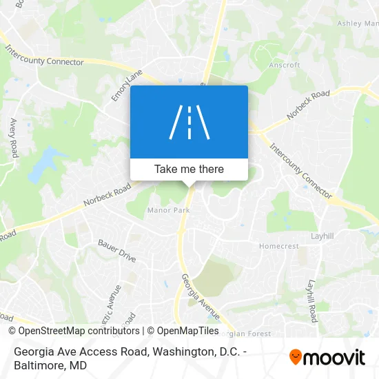 Georgia Ave Access Road map