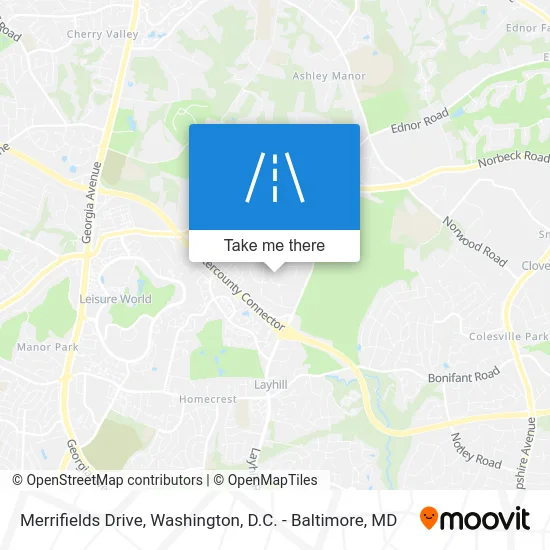 Merrifields Drive map