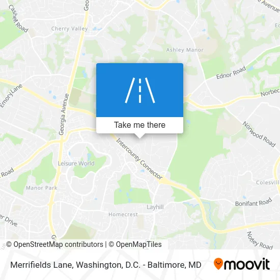 Merrifields Lane map