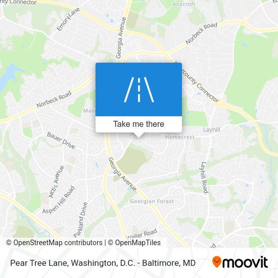 Pear Tree Lane map