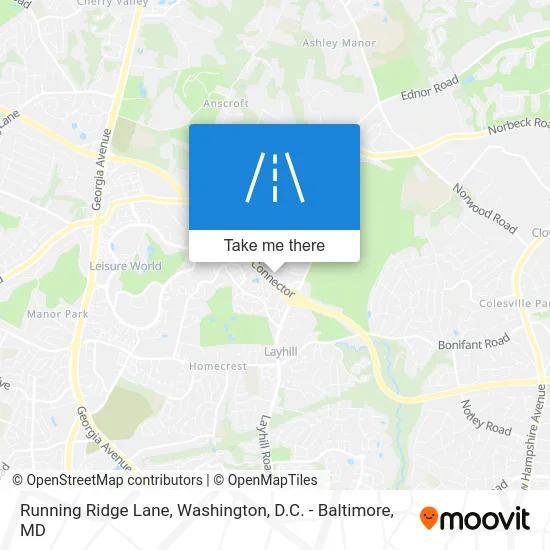 Running Ridge Lane map