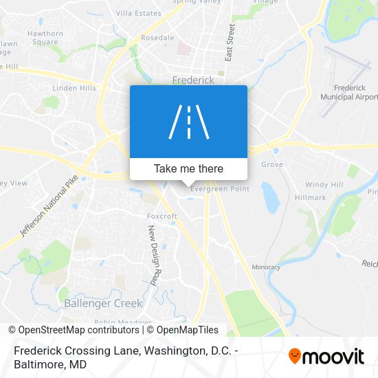 Frederick Crossing Lane map
