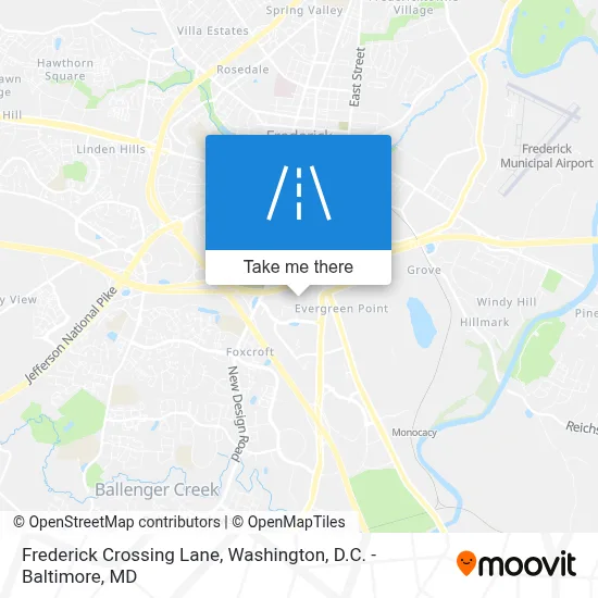 Frederick Crossing Lane map