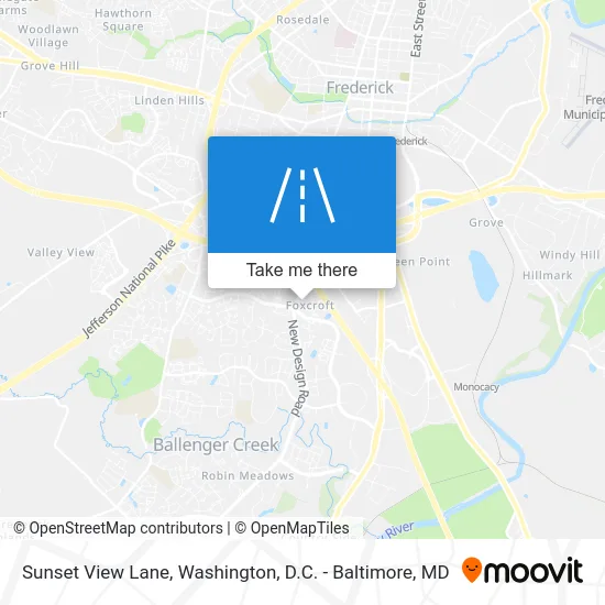 Sunset View Lane map