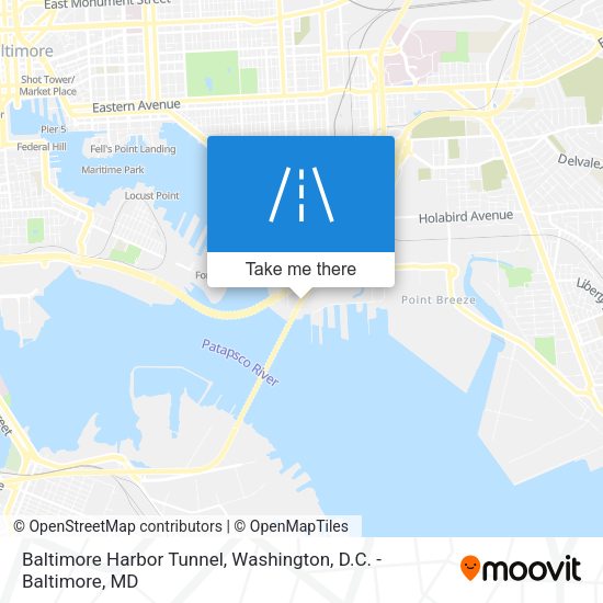 Baltimore Harbor Tunnel map