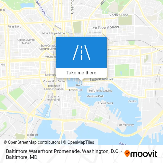 Baltimore Waterfront Promenade map