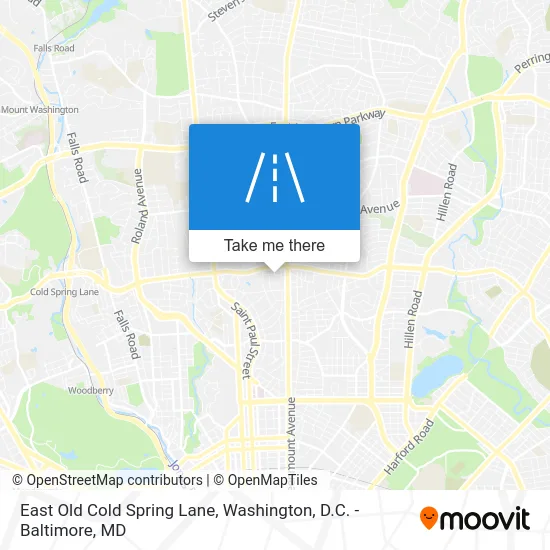 East Old Cold Spring Lane map