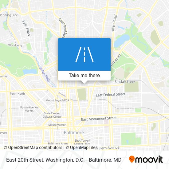 East 20th Street map
