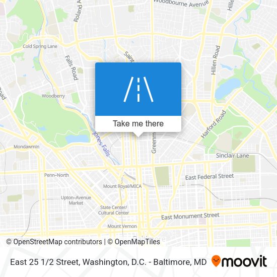 Mapa de East 25 1/2 Street