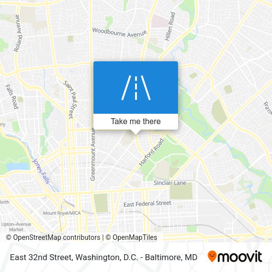 East 32nd Street map
