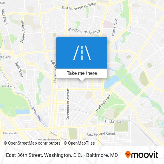 East 36th Street map