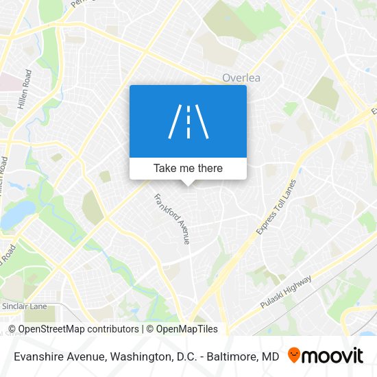Evanshire Avenue map