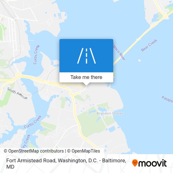 Fort Armistead Road map