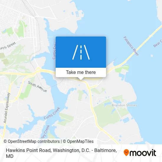 Hawkins Point Road map