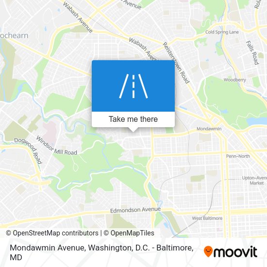 Mondawmin Avenue map