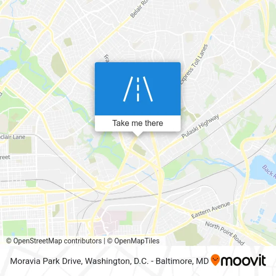 Moravia Park Drive map