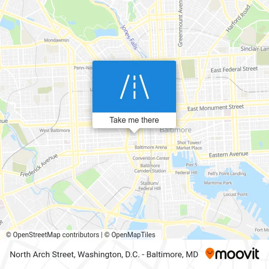 North Arch Street map