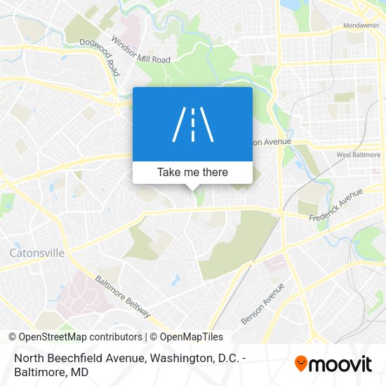 North Beechfield Avenue map