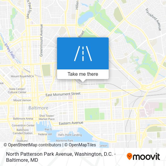 Mapa de North Patterson Park Avenue
