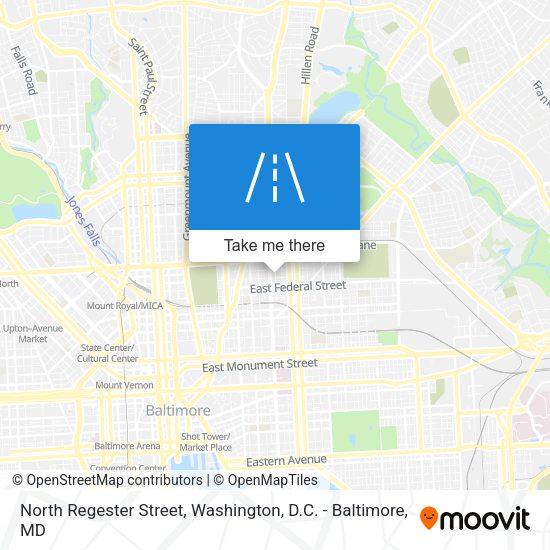 North Regester Street map