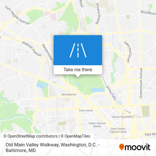 Old Main Valley Walkway map