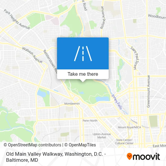 Old Main Valley Walkway map