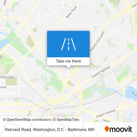 Relcrest Road map