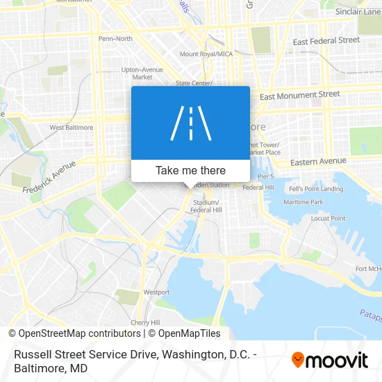 Russell Street Service Drive map