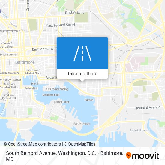 South Belnord Avenue map