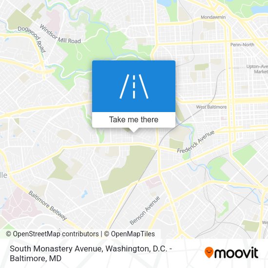 South Monastery Avenue map