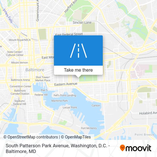 South Patterson Park Avenue map