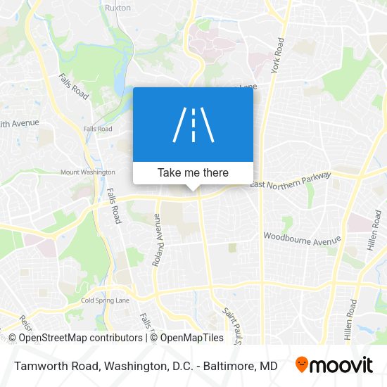 Tamworth Road map