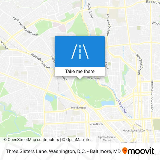 Three Sisters Lane map