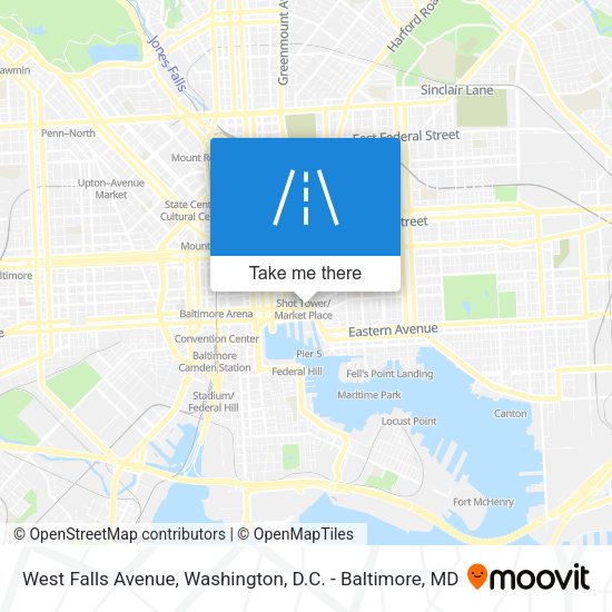 West Falls Avenue map