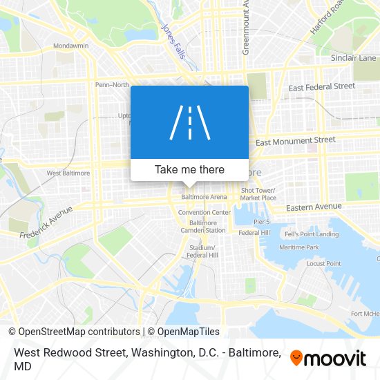 West Redwood Street map