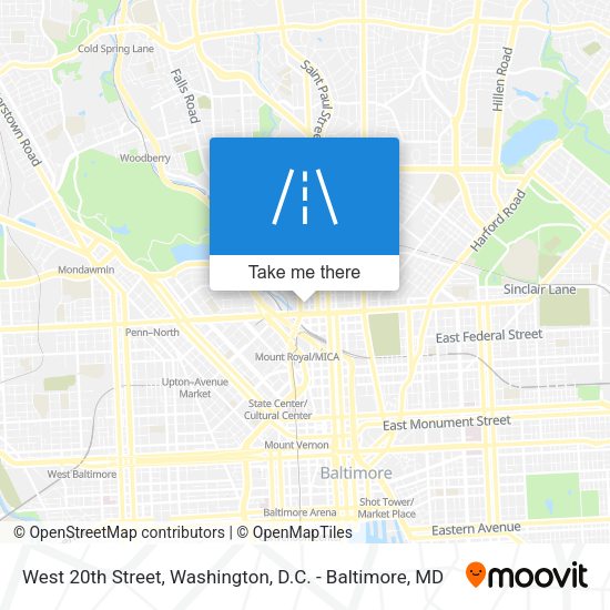 West 20th Street map
